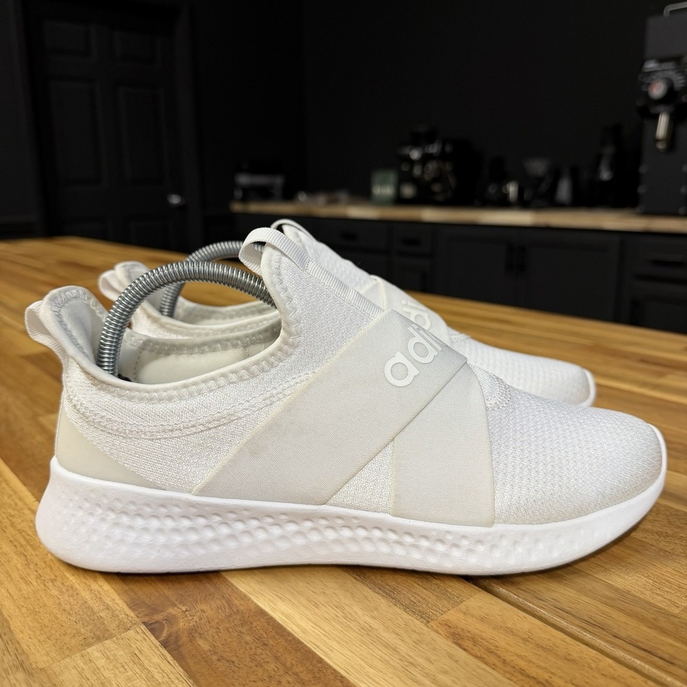 Adidas Women's Puremotion Adapt Triple White Slip On Sneakers Size 9 Running